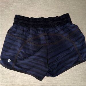 Lululemon Blue Black Striped Athletic Shorts